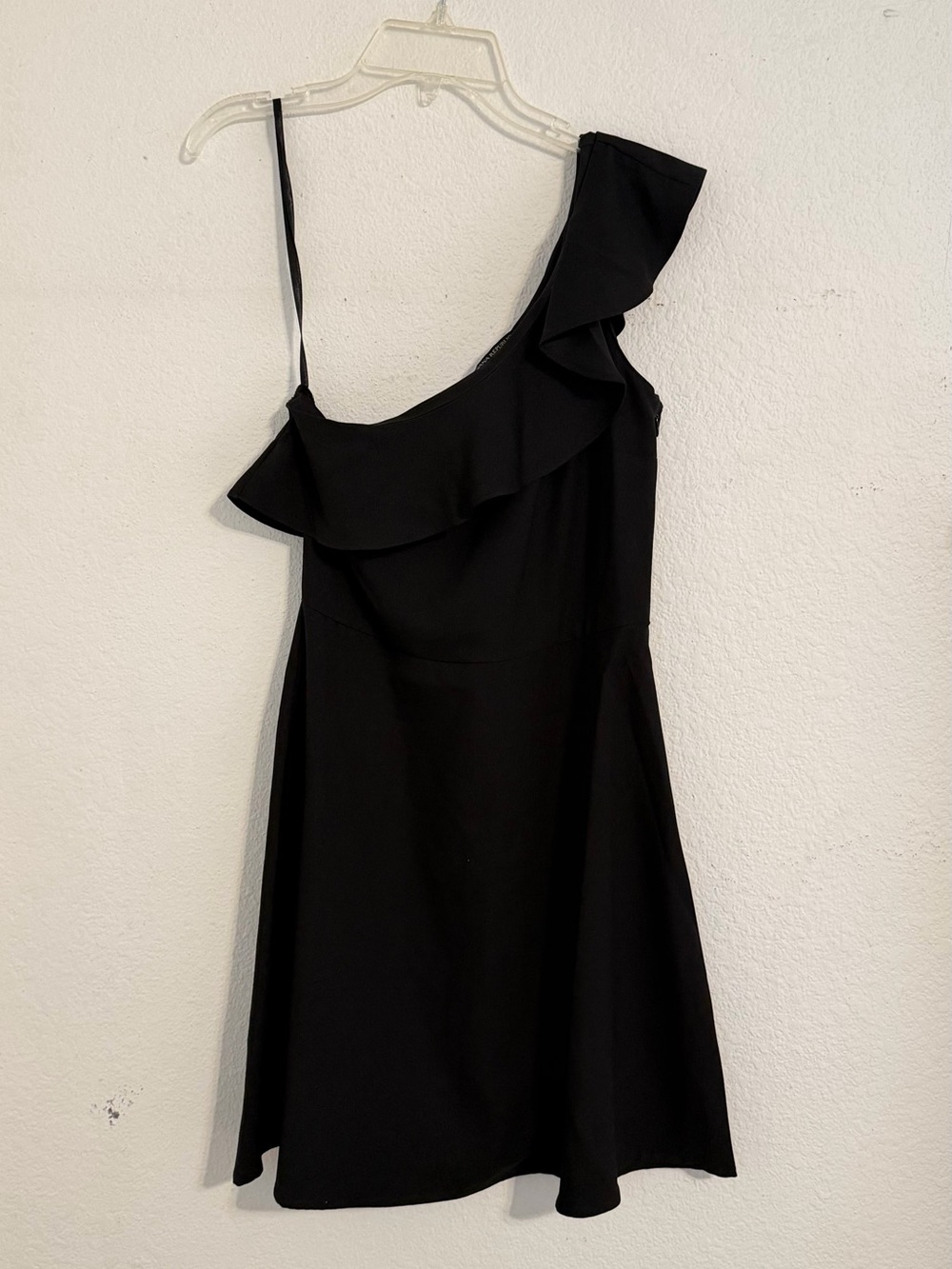 Banana Republic Women's One-Shoulder Ruffle Black Dress